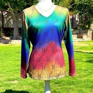Multicolor, V-neck top